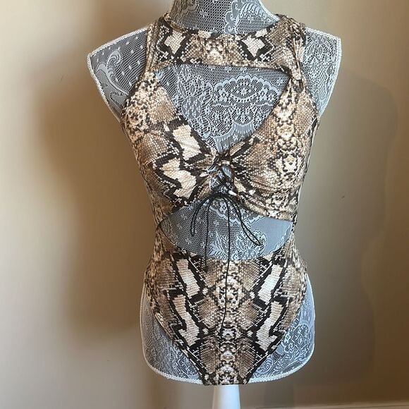 Bold Diva Cutout Snake Bodysuit Sz Small - Picture 4 of 10